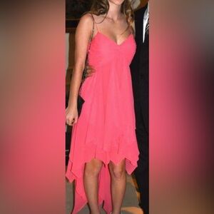 Aqua coral spaghetti strap dress for Prom